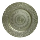 PLATO BASE PLAST. PELTRE COLOR VERDE REF:JQY19-2393 Ø33CM