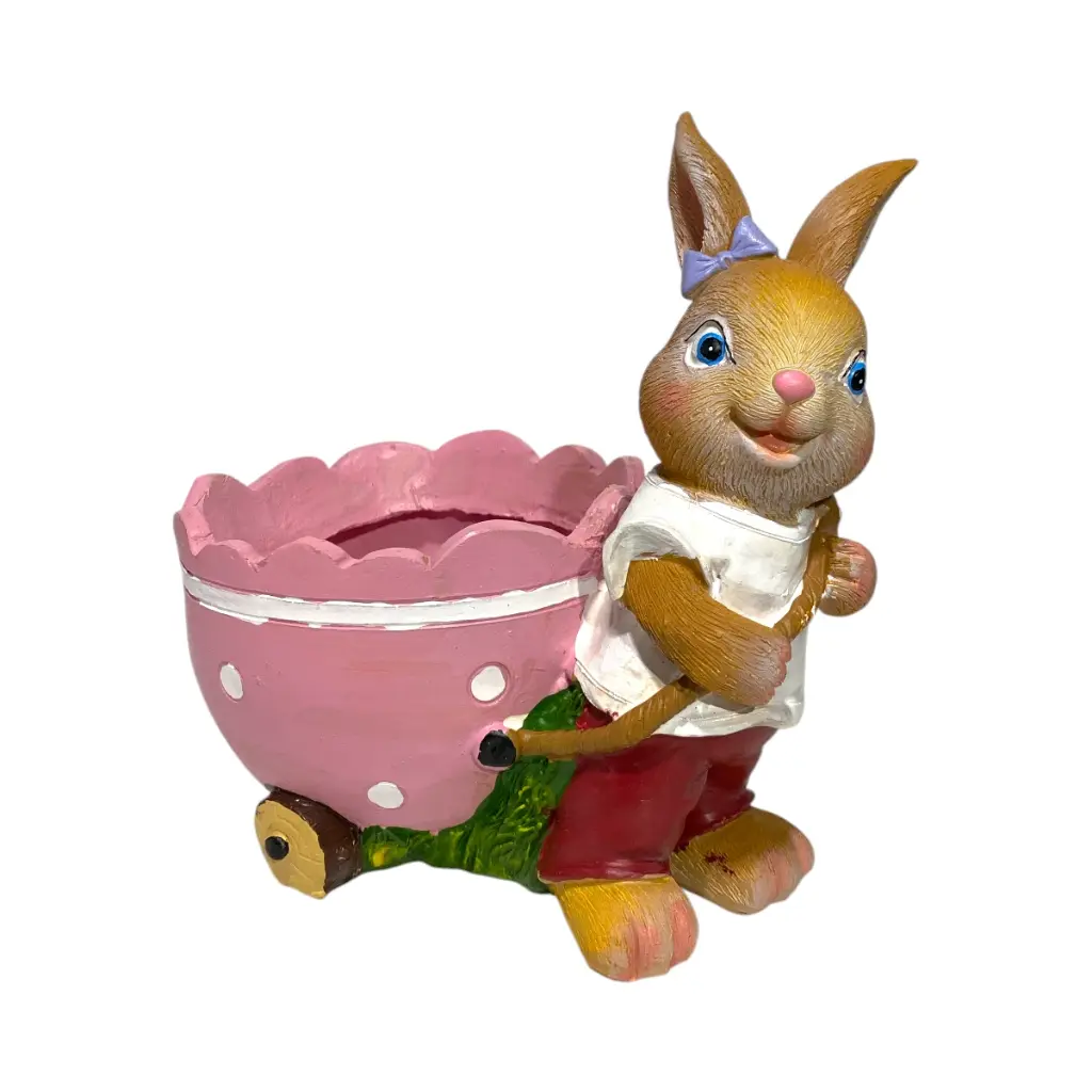 CONEJO CON MACETA POLIRESINA 16X14X18CM 