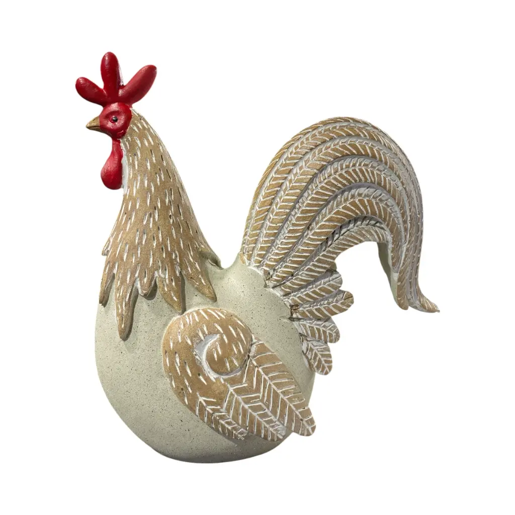 ADORNO RESINA GALLO 20X9X22CM 