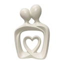 Figura de pareja, abrazo eterno, tono marfil, resina. 17x7x25cm - Ref:ES28733