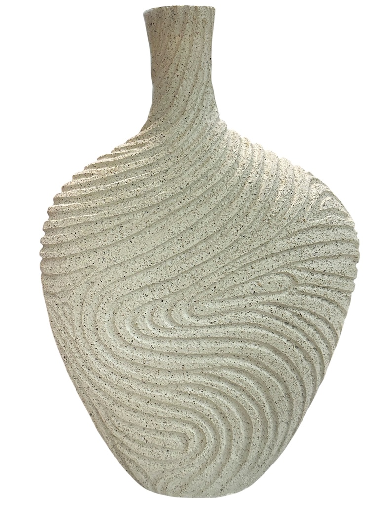 FLORERO ARENA DE MACHE Y RESINA 19.5X30CM