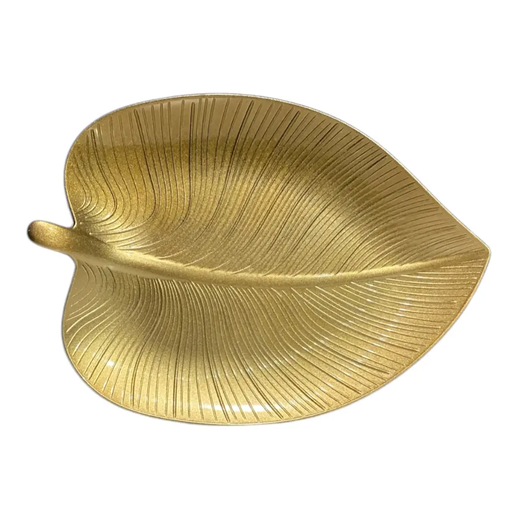 BANDEJA HOJA DORADA PLAST 32X23CM REF:PP46932GJ2