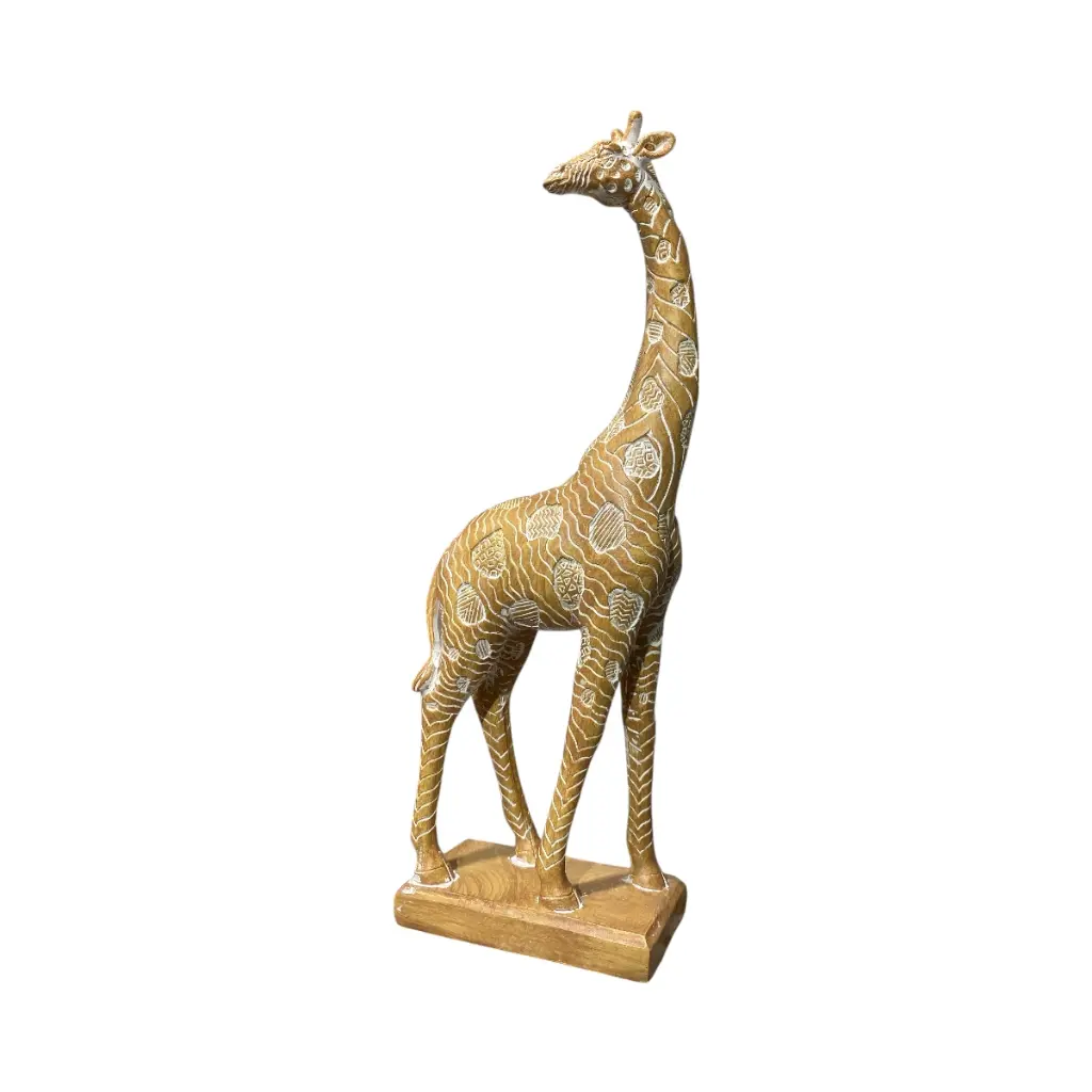 JIRAFA DECOR BEIGE, POLIRESINA. REF:ES28737 12X6X33CM