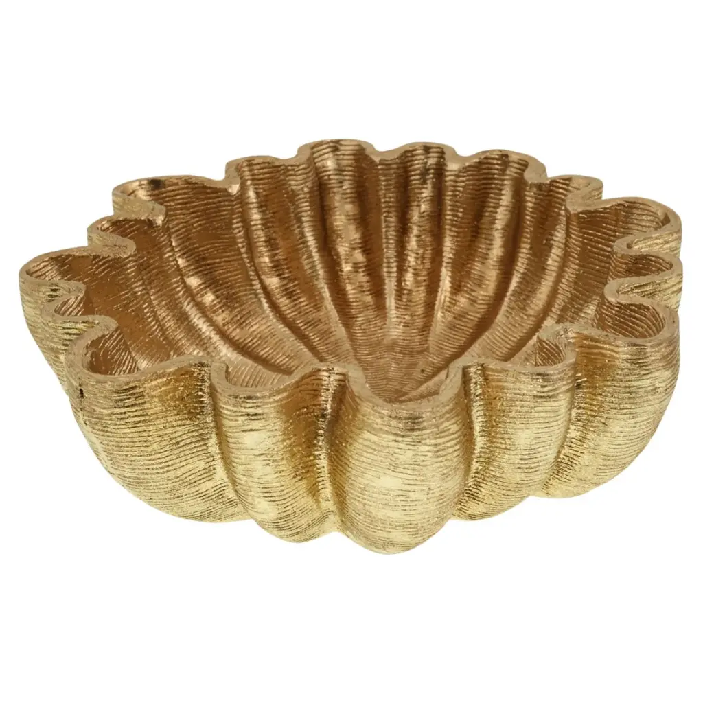 BANDEJA DECOR. DORADA POLIRESINA REF:ES28696 Ø22X7CM