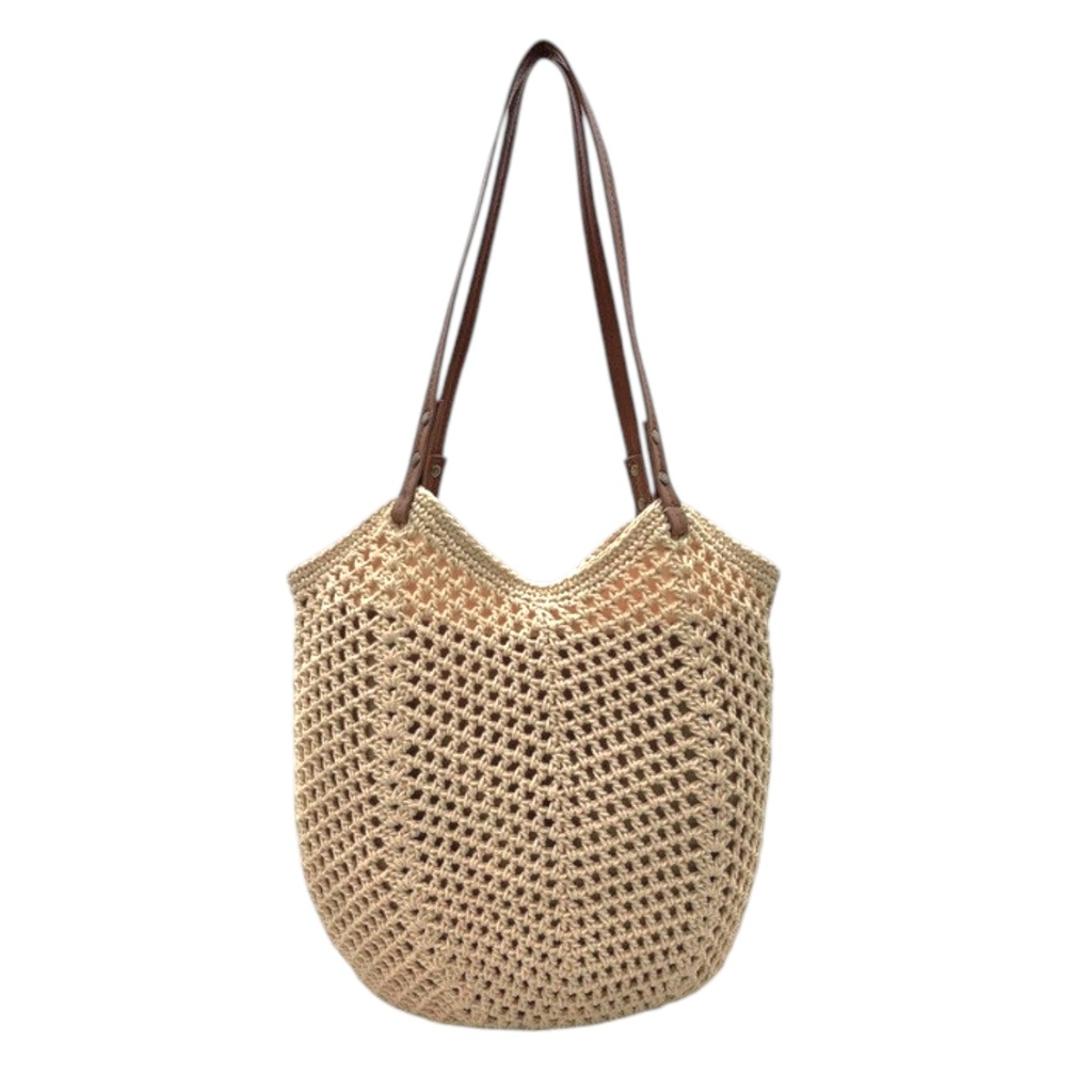 CARTERA DE PLAYA TEJIDA BEIGE