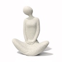 FIGURA DECORATIVA CREMA MEDITACION POLIRESINA TEXTURA ARENA 15X9X19CM REF:ES28741