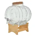 DISPENSADOR LIQUIDOS VIDRIO/BASE MADERA REF:SAN5454 29X30X19CM 5LT.