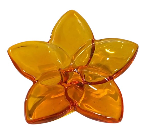 Flor de cristal naranja, baccarat dupe, 9x2.5cm. Ref:ES28444. 
