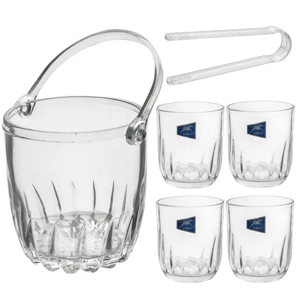 HIELERA C/VASOS VIDRIO SETX5PZ. REF:BMICE.B-01-XFT 