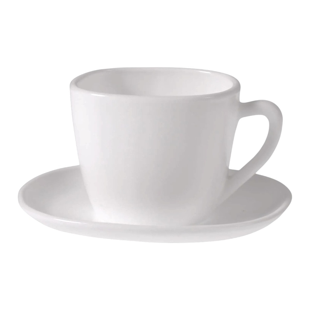 SET DE 6 TAZAS CON PLATO OPAL REF:FCB190/FCB210 190ML