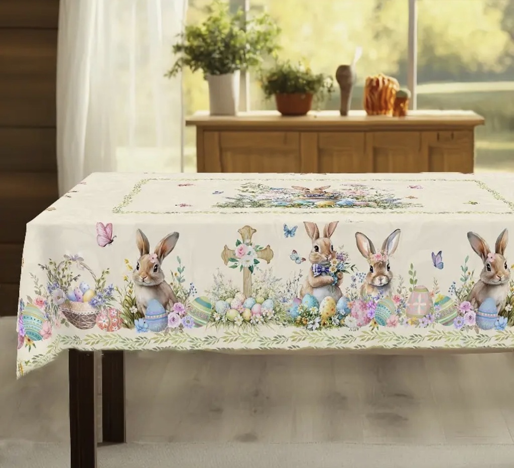 MANTEL DE PASCUA 6-8 PUESTOS 150X220CM