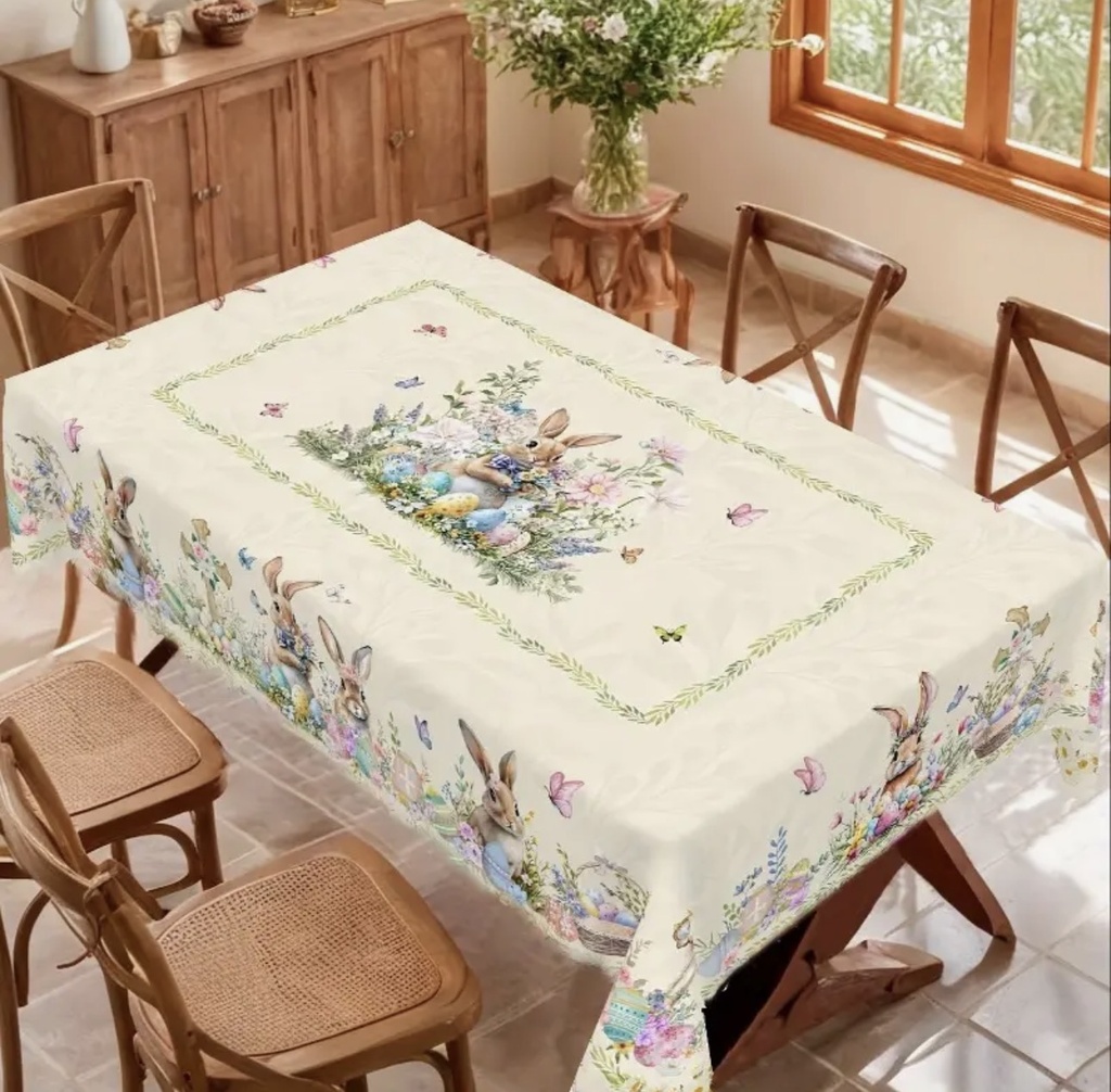 MANTEL DE PASCUA DE 8-10PUESTOS 150X305CM