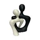 FIGURA PAREJA BLANCO/NEGRO POLIRESINA 16X12X21CM