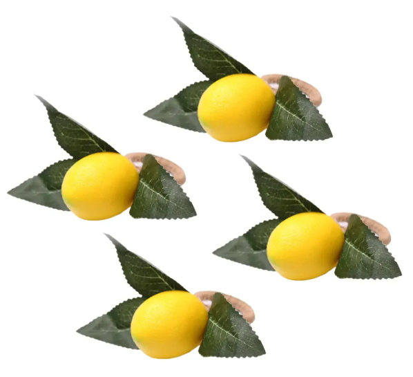 SET DE 4 AROS DE SERVILLETA DE LIMON 10CM