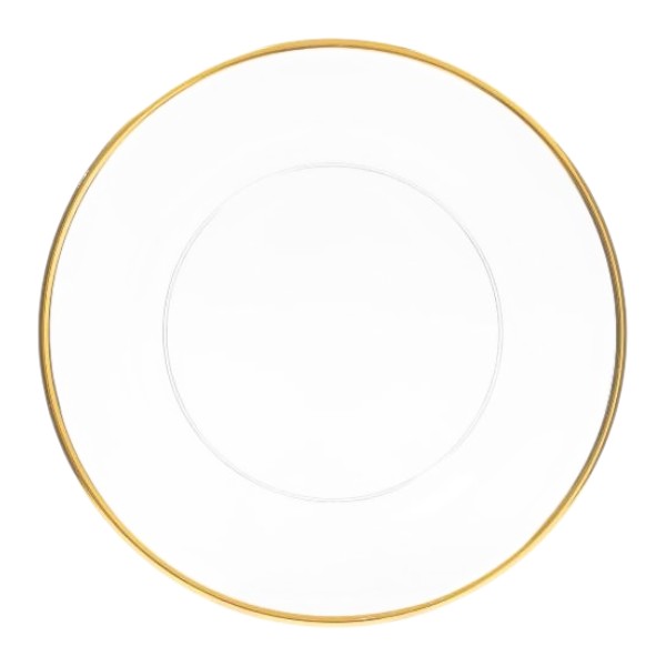 PLATO BASE TRANSPARENTE BORDE DORADO PLAST. REF:PP7533PW5M-1 32CM