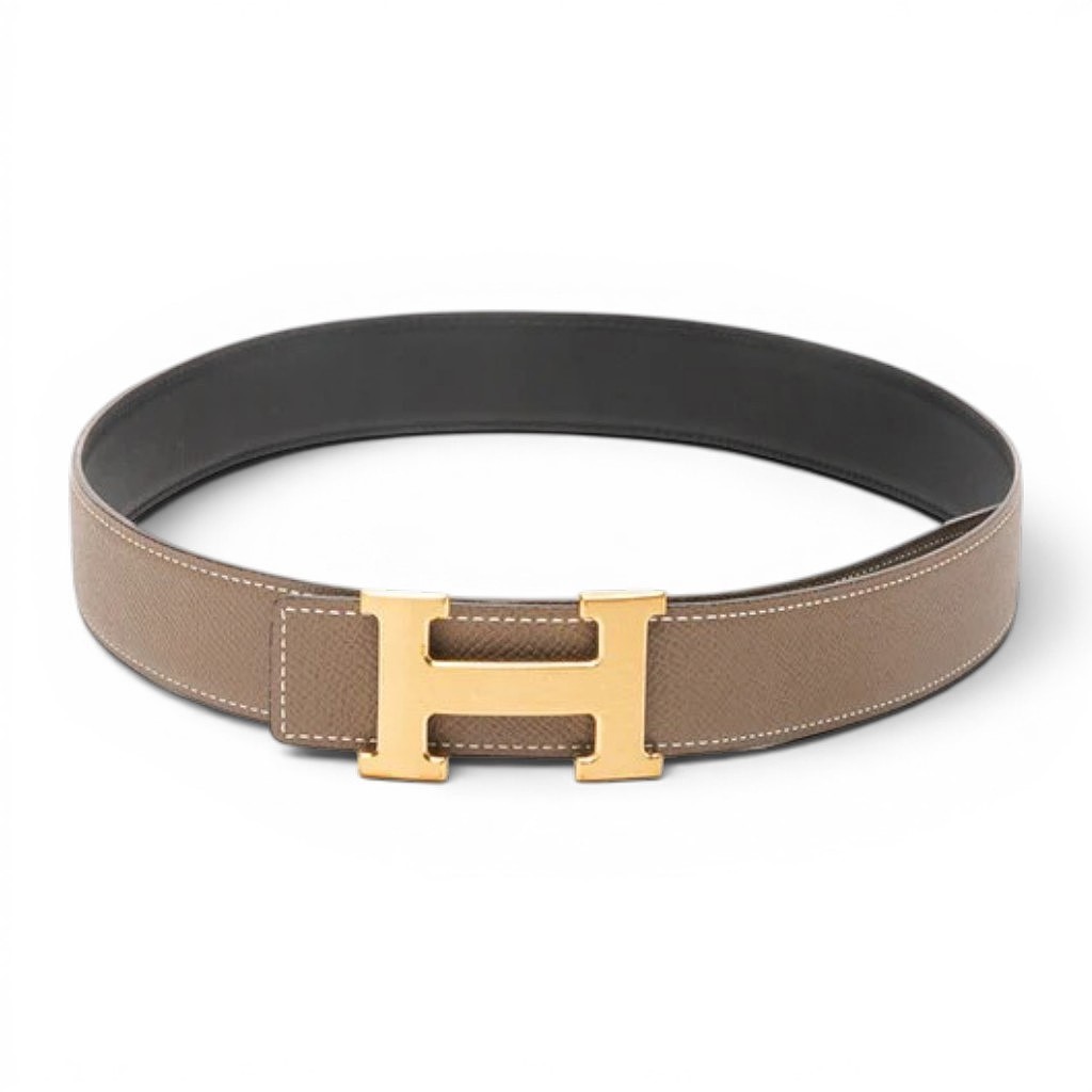 CINTURON HERMES BLACK/ETOUPE CONSTANCE REVERSIBLE BELT