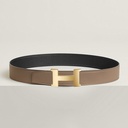CINTURON HERMES BLACK/ETOUPE CONSTANCE REVERSIBLE BELT