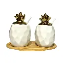 SET DE ENVASES DECORATIVOS DE CERAMICA 19.5X9.5X14CM