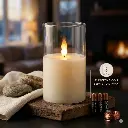 VELA LED CON CANDELABRO, A PILAS 3A"X3. 8X12.5CM