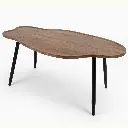 MESA DE CENTRO NOGAL MDF Y METAL REF:HM1979/YM087 100X60X48CM 