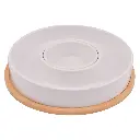 PORTA PIQUEOS PORCELANA CON BASE DE BAMBOO REF:20A3008-1-2 23X5CM