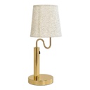 LAMPARA DE MESA METALICA DORADA CUERPO CURVO 22X39CM