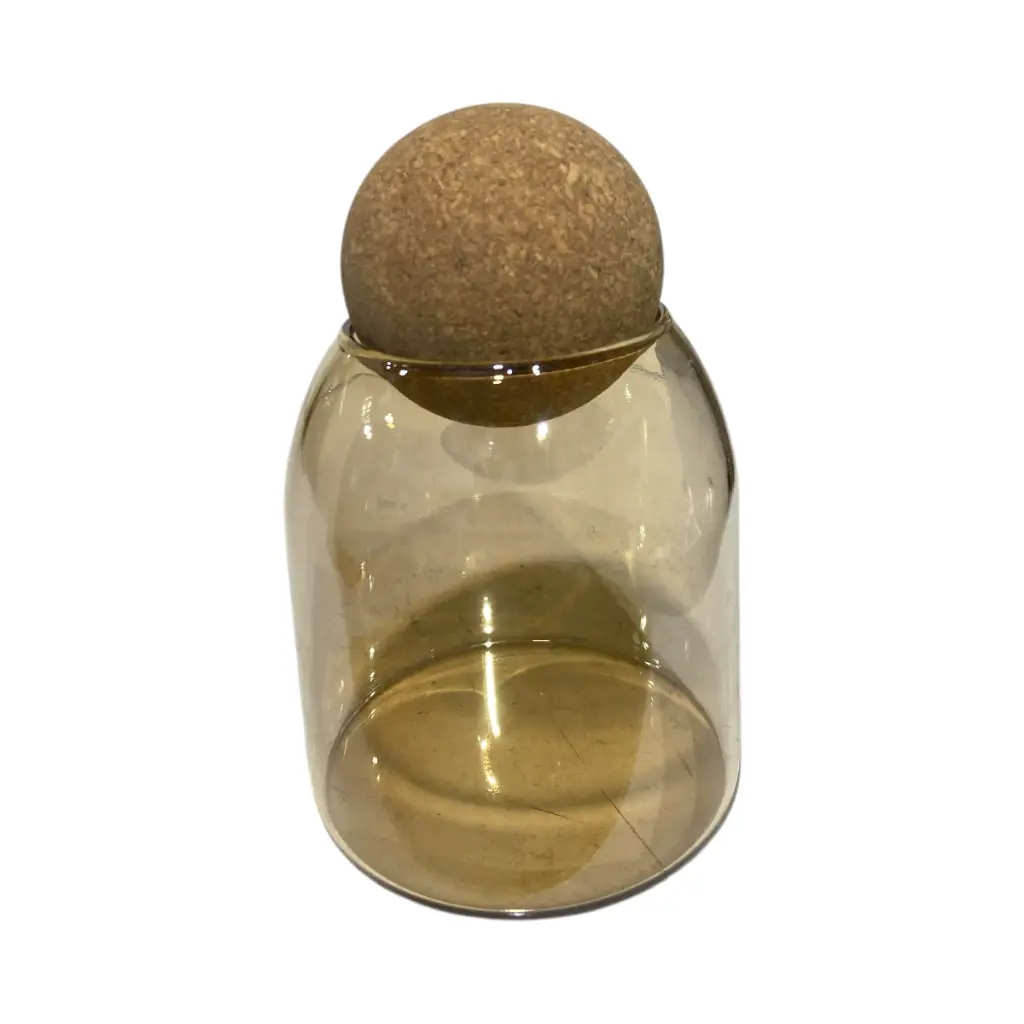 FRASCO DE VIDRIO CON TAPA DE CORCHO 9X14CM 400ML  