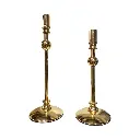 CANDELABRO DE METAL DORADO SETX2 10X30CM Y 10X25CM