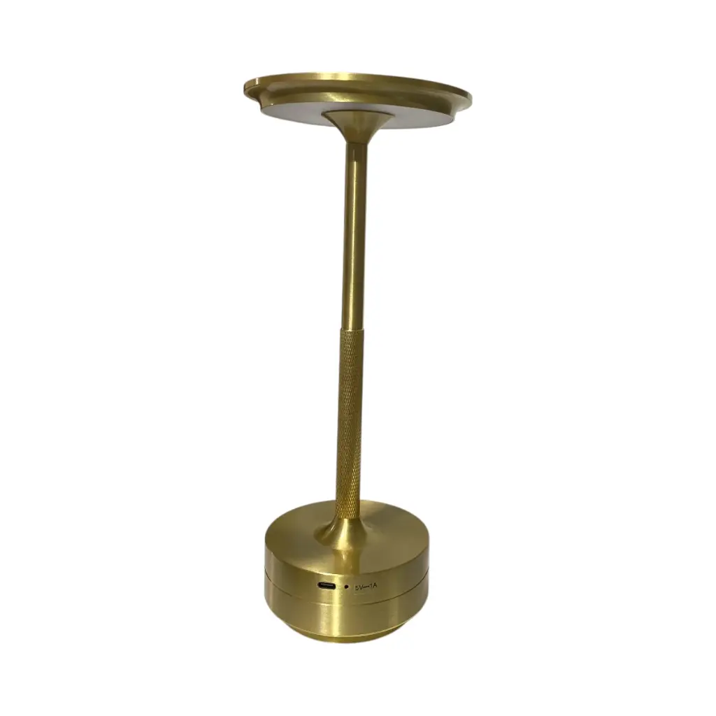 LAMPARA DE MESA TOUCH/RECARGABLE USB C, METALICA 12X28CM