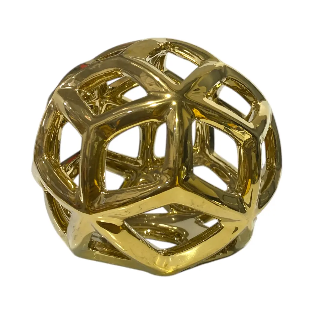 ESFERA DORADA CERAMICA 14CM