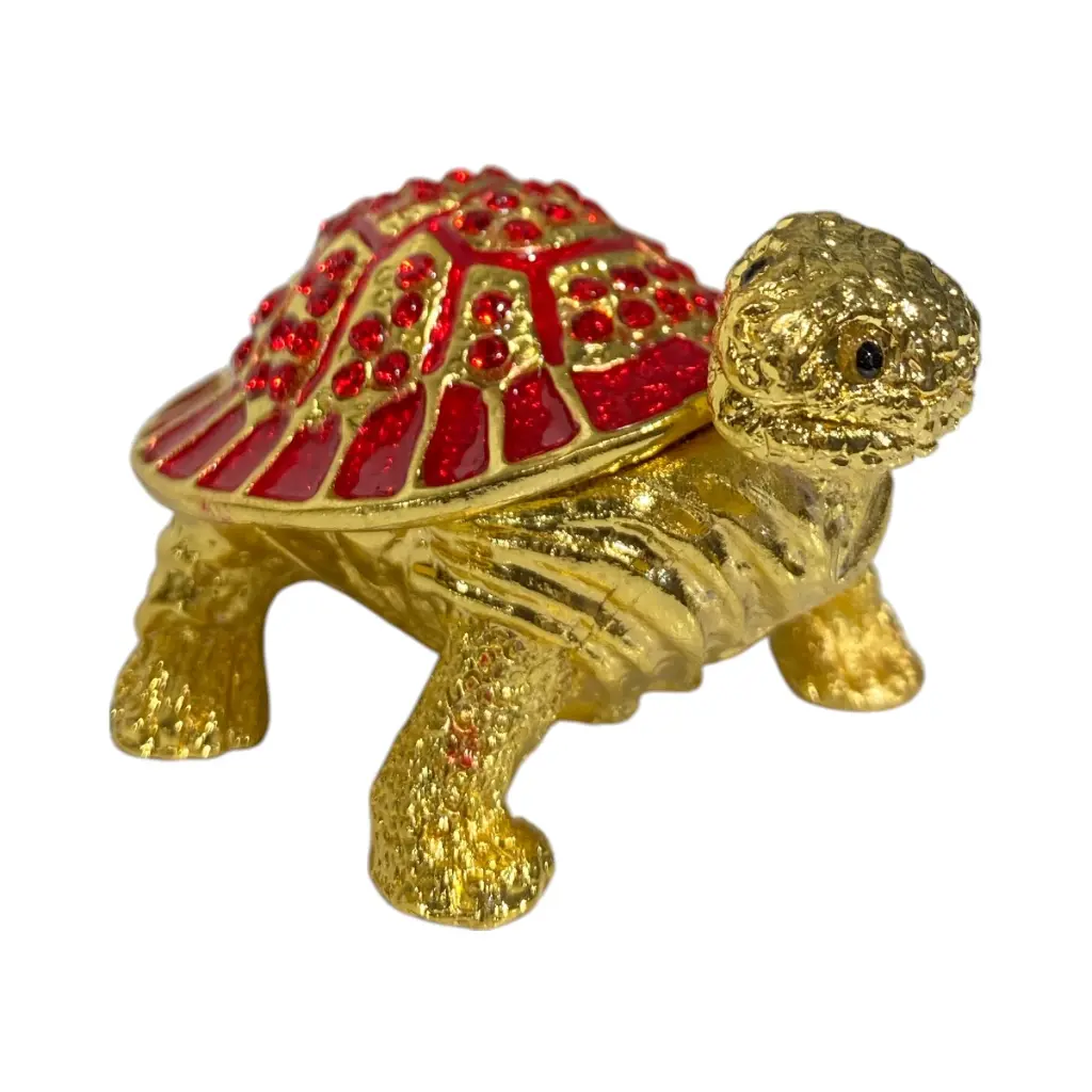 JOYERO TORTUGA METAL ENLOSADO 8X5X4.5CM