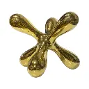 ESCULTURA DECOR DORADA CERAMICA FORMA MATATENA 15X15X10CM