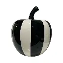 MANZANA DE CERAMICA NEGRA/BLANCO 12X15CM