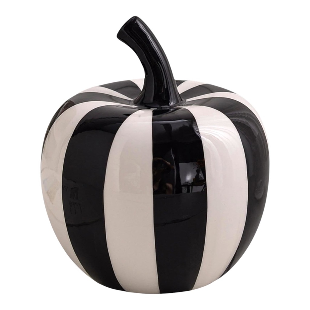 MANZANA DE CERAMICA NEGRA/BLANCO 17X20CM 
