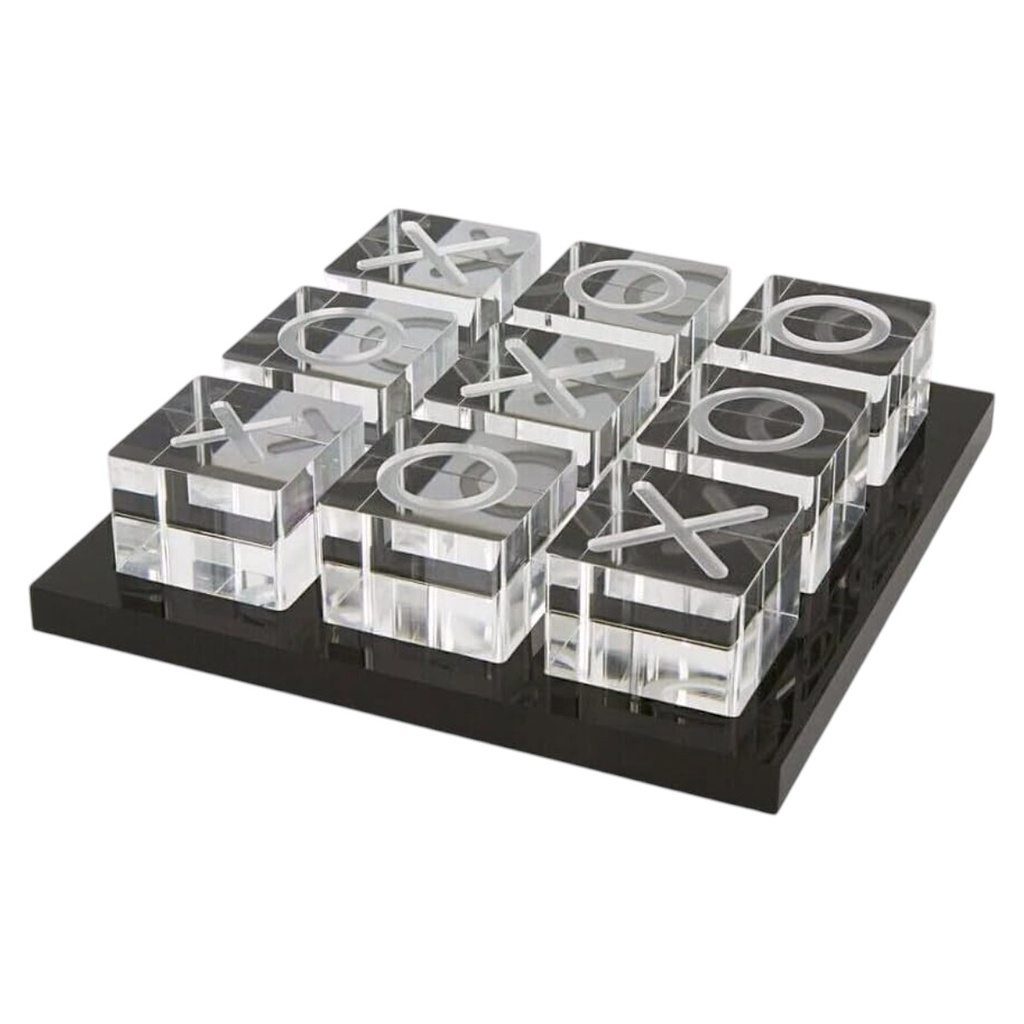 Juego de mesa tres en raya de cristal 23x23x4,5cm 