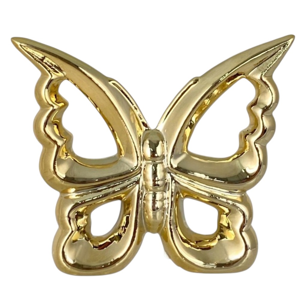 MARIPOSA DE CERAMICA DORADA 17.5X3.5X15.5CM 