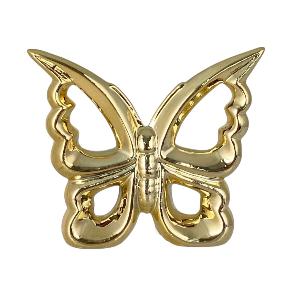 MARIPOSA DE CERAMICA DORADA 13.5X3X12CM 