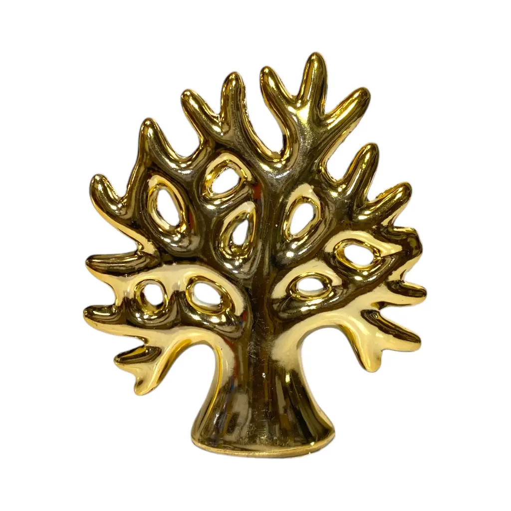 ARBOL DE LA VIDA CERAMICA/DORADO 9X3X10.5CM 