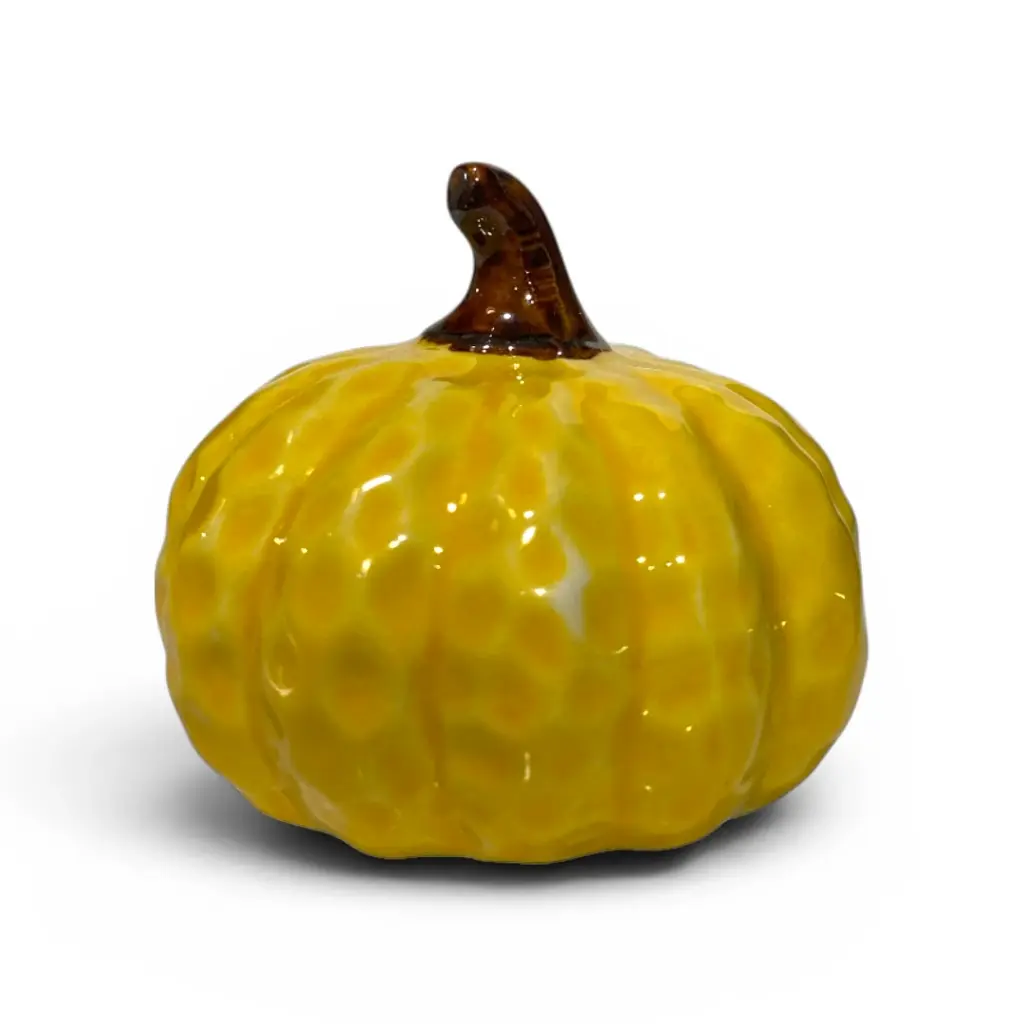 CALABAZA DE CERAMICA DOS COLORES, 9X8 CM 