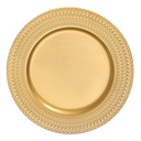PLATO BASE PVC DORADO CON FILO HOJAS 33CM 