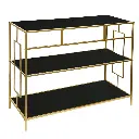 CONSOLA METALICA C/REPISAS DE VIDRIO REF:ES29768 100X35X80CM