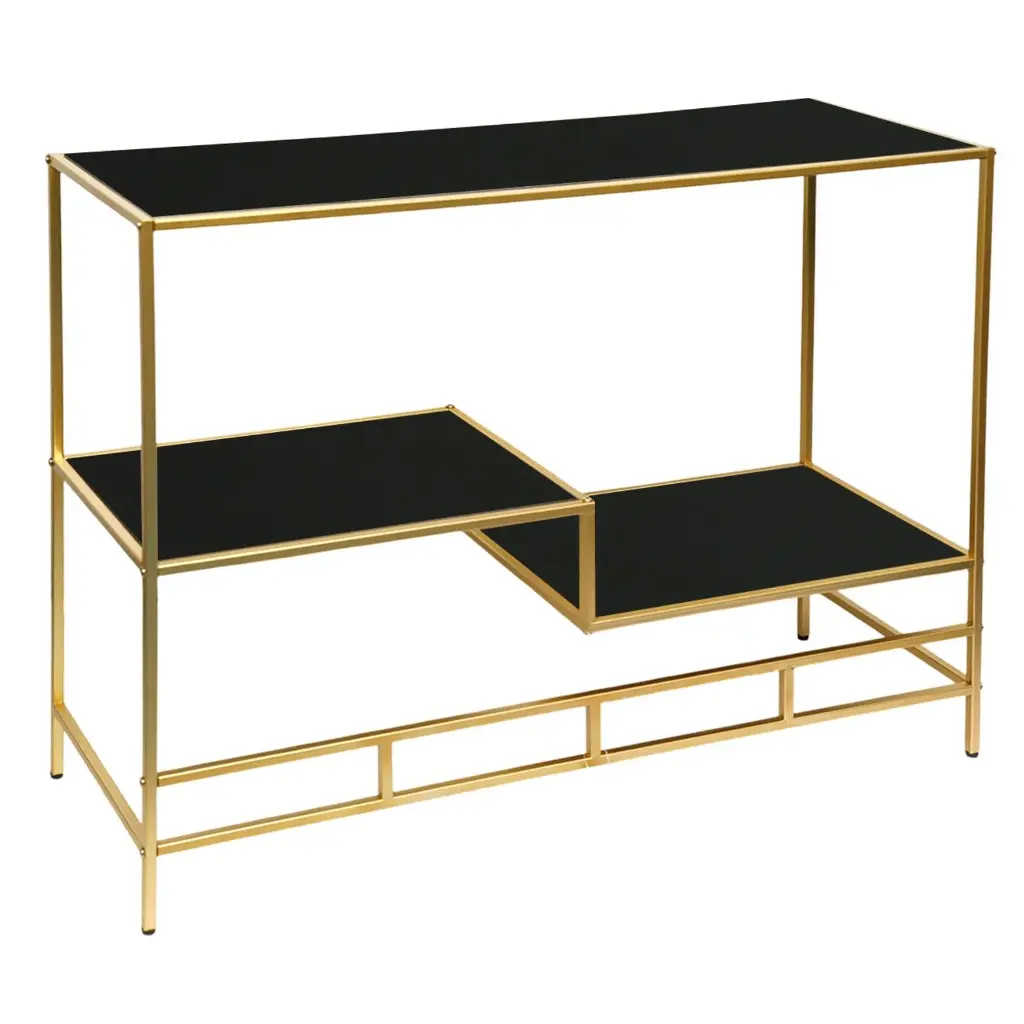CONSOLA METALICA C/REPISAS DE VIDRIO REF:ES29769 100X35X80CM 