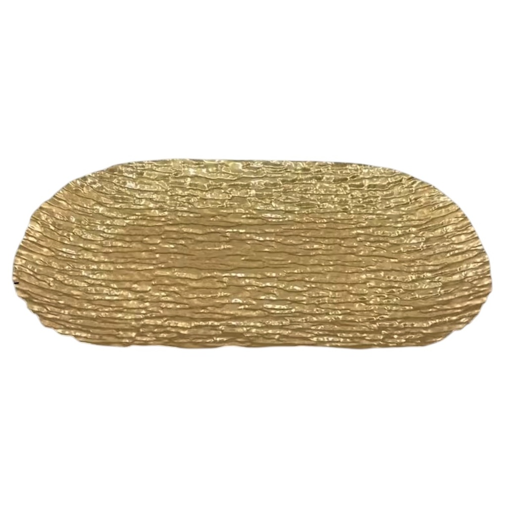 BANDEJA DORADA CON TEXTURA PVC REF:ES29235G 43X25CM