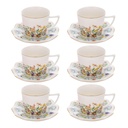 JUEGO DE 6 TAZAS CON PLATO GARDEN CELESTE CERAMICA X12PCS. 200ML