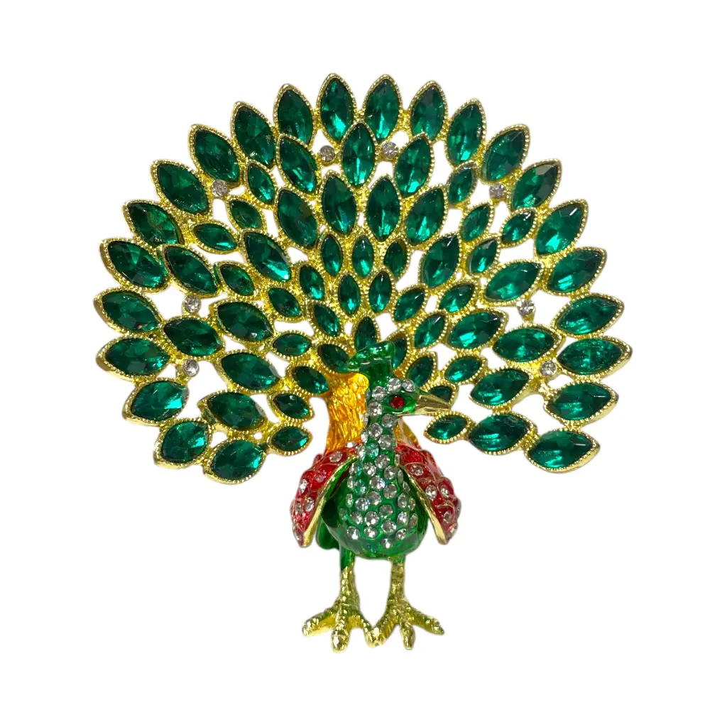 JOYERO METALICO/ENLOSADO PAVO REAL 9X10CM 
