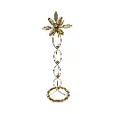 CANDELABRO DE HIERRO/VIDRIO DORADO 13.5X45.5CM  
