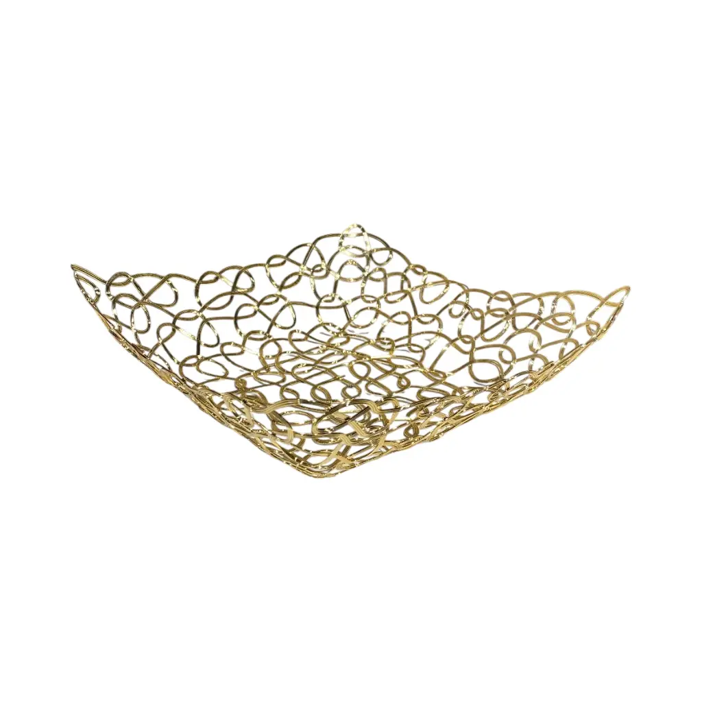 BANDEJA DORADA METALICA CROMADA 23X7CM 