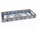 BANDEJA DECORATIVA AZUL PVC 34.5X15X3.5CM