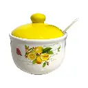 AZUCARERO DE CERAMICA CON DISEÑO DE LIMON SETX3PCS. 12X11CM