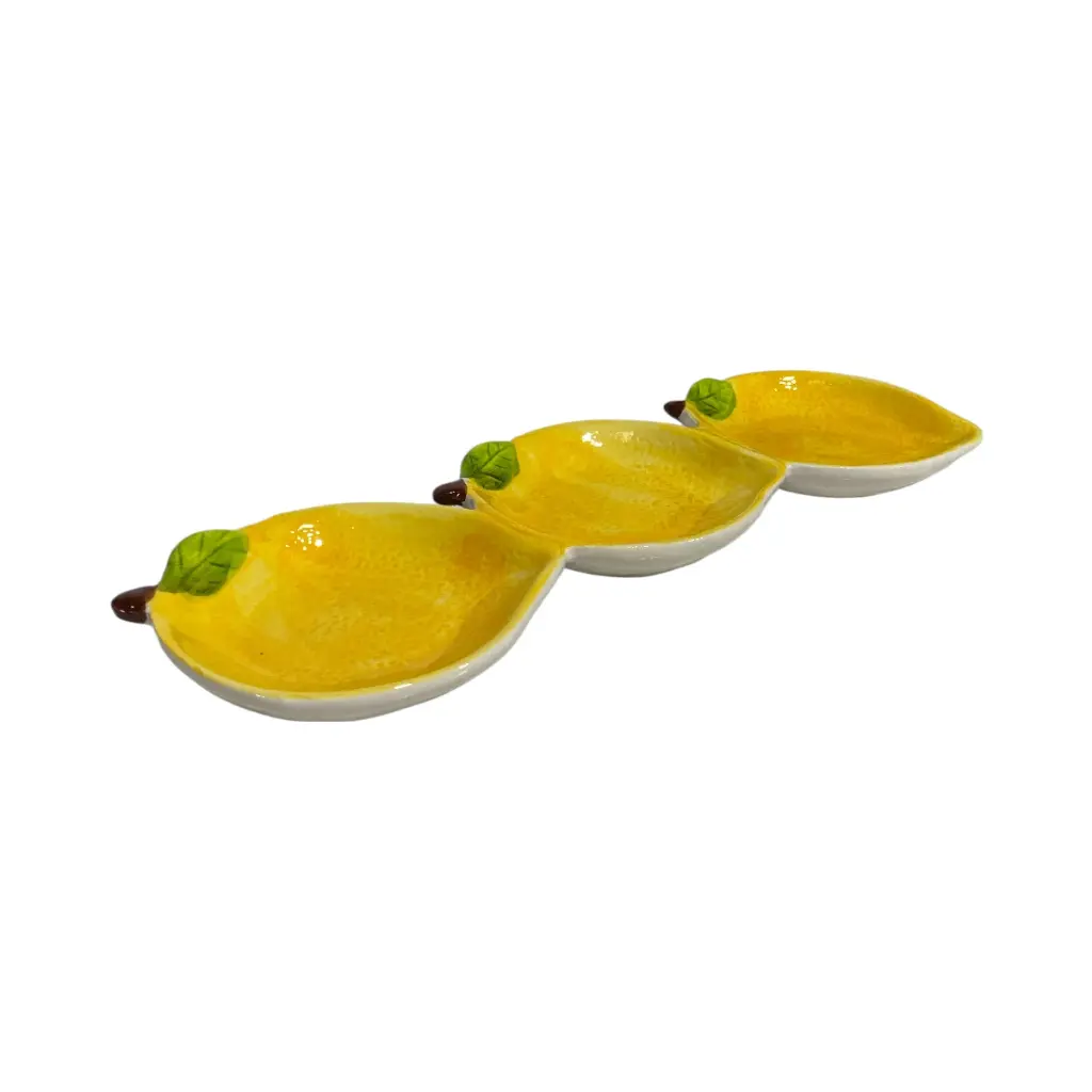 PORTA SALSA DE CERAMICA DISEÑO LIMON 29X9X2.5CM